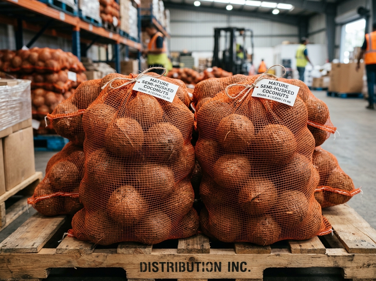Semi Husked Coconut
